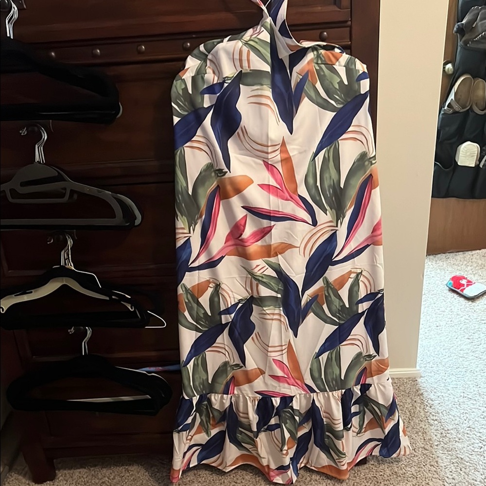 Floral Halter Maxi Dress